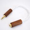 KTKTLCKX 1/8 3.5mm Male to 4.4mm Female Balanced Audio Adapter 16 Cores Crystal Silver Plated Cable Wood Shell view 2