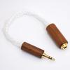 KTKTLCKX 1/8 3.5mm Male to 4.4mm Female Balanced Audio Adapter 16 Cores Crystal Silver Plated Cable Wood Shell view 3