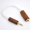 KTKTLCKX 1/8 3.5mm Male to 4.4mm Female Balanced Audio Adapter 16 Cores Crystal Silver Plated Cable Wood Shell view 4
