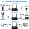 Ifofo Bluetooth 5.3 Transmitter for TV Audio w. Screen Display Dual Antenna Low Latency Bluetooth Adapter Support Up to 2 BT Headphones Long Range Bluetooth Extender 3.5mm AUX/RCA/Opt Input/Output view 3