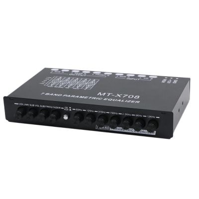 7 Band Equalizer Car Audio 12V with CD for AUX Input Select Switch EQ Tuning Crossover Amplifier Parametric