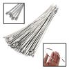 10 20 50 100 Pcs 4.6mm 0.18 inch Ball self Locking 304 Stainless Steel Cable Ties Exhaust Wrap Coated Locking Metal Zip-Exhaust(20PCS,4.6x300mm) view 4