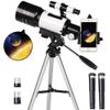 Portable Travel Telescope for Adults Beginners,70mm Astronomical Refractor Telescope Monocular Telescope with Tripod & Phone Holder Double The Comfort view 1