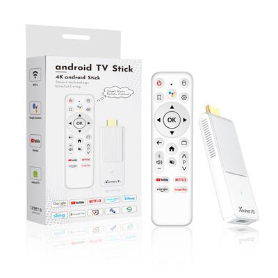 GREVA Android TV Stick 4K Ultra HD Streaming Device, 2025 Latest Android 14.0 TV Stick with Voice Assistant Remote Control, RK3518 2GB 16GB 2.4G/5G WiFi6 BT 5.0 HDR Streaming Media Player for Smart TV