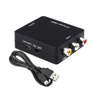 Monitor Conversion Cable HD 1080P RCA AV to HDMI Converter Video Audio Adapter for VCR DVD to TV with USB Cable Mini AV to HDMI RCA Composite CVBS Display Conversion Line(AV to HDMI)