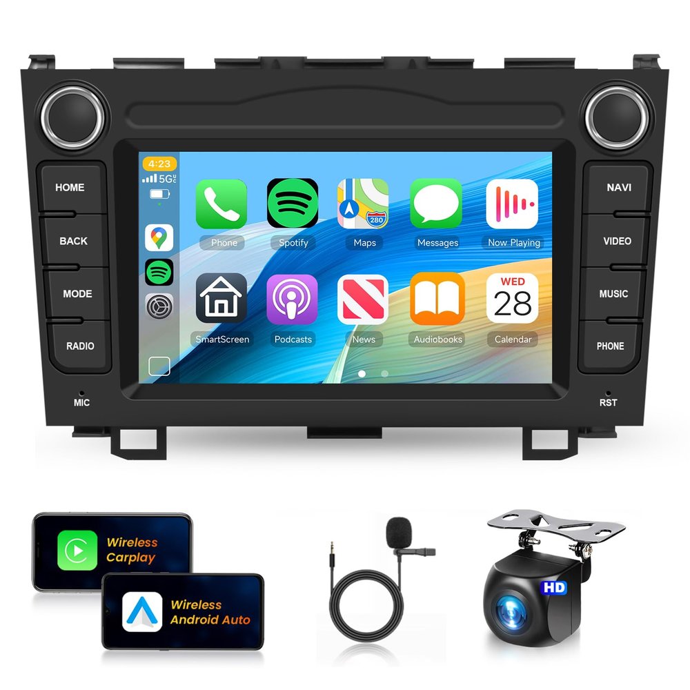 2+64G Car Stereo for Honda CRV 2007-2011 Android Car Radio Wireless Carplay/Android Auto,7 Touch Screen GPS WiFi Bluetooth FM/RDS Mirror Link SWC+ Backup Camera for Honda CRV Radio