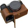 A7C II Case, PU Leather Camera Bag Bottom Opening Half Body Case Cover Shell for Sony Alpha A7C II with Hand Wrist Strap (Coffee) view 3