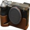 A7C II Case, PU Leather Camera Bag Bottom Opening Half Body Case Cover Shell for Sony Alpha A7C II with Hand Wrist Strap (Coffee) view 4