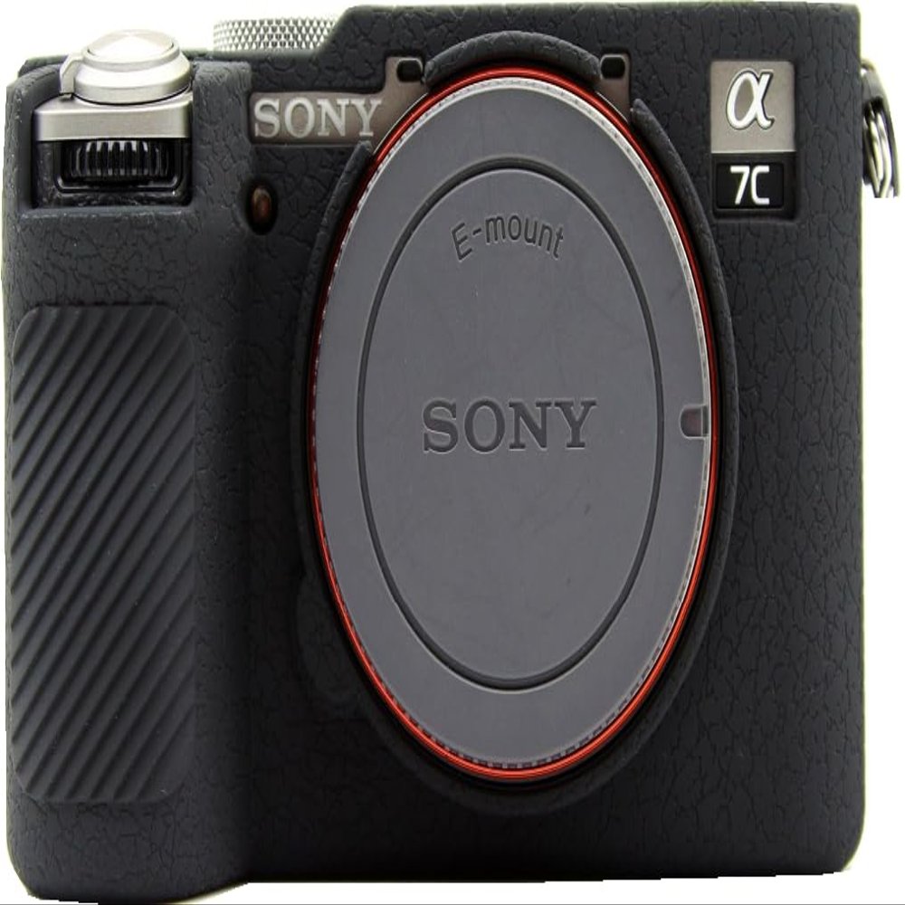 A7C II Camera Case, Premium Fullbody Texture Silicone Soft Case Protective Cover Camera Shell for Sony Alpha A7C II (Black)