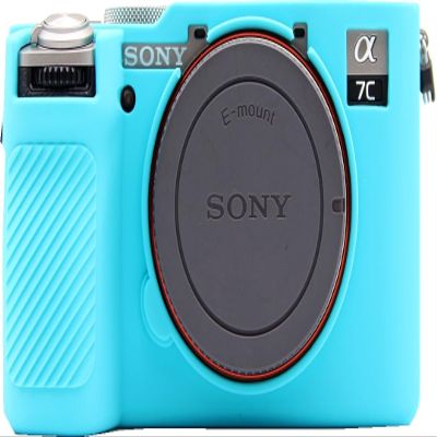 A7C II Camera Case, Premium Fullbody Flat Silicone Soft Case Protective Cover Camera Shell for Sony Alpha A7C II (Blue)