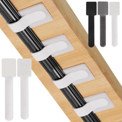 AOOTOOSPORT 20-Pack Large Reusable Self-Adhesive Cable Ties cable management Adjustable Hook & Loop Straps for Organizing Data Cables, Wires, Headphones Under-Table Cord Management for Home, Office