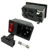 1PC LZ-14-F15 C14 Panel Mounted Plug AC Inlet Module 3 Pins Power Socket with 5X20MM 10A Fuse and Red 250V LED Rocker Switch view 1
