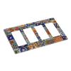 Mexican Style Mosaic Tiles Pattern Quad Rocker Wall Plate Switch Decorative Panel Electrical Socket Plate Suitable For Bathroom Kitchen Living Room Bedroom view 3