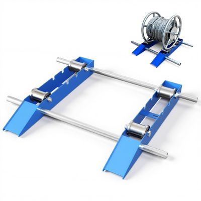 Cable Drum Roller, Heavy Duty Cable Caddy,Wire Unwinder Dispenser, Double Rail Wire Stand for Drum Reel Max 39.4in Width, 3 Ton