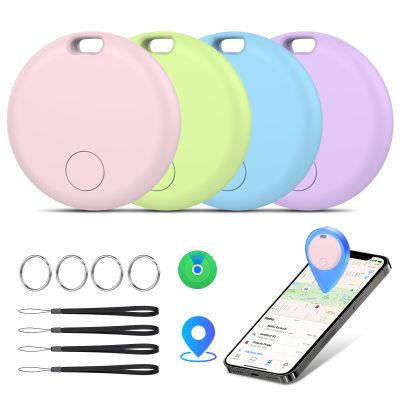 Air Tracker Tags-4 Pack: Smart Bluetooth Tracker, Item Finder Works with Apple Find My (iOS Only) App, Trakcer Tag Locator for Keys, Luggage, Satchel, weTag mini. (Not for Android Devices)