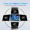 Halloive 4-Way Laptop Privacy Screen Shield 16 Inch 16:10 Aspect, Removable 360 Privacy Filter Screen Protector for 16 Inch Laptop Computer, Anti Glare Blue Light Slide Mount Tabs Cover view 3