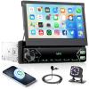 7 Inch Flip Out Touchscreen Car Stereo-Single DIN with Bluetooth 5.0, Mirror Link, Backup Camera & Type-C Fast Charging | Compatible with Most Vehicles view 1