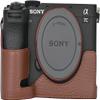 A7C II Case, Genuine Leather Camera Case Bottom Opening Body Half Base Cover for Sony Alpha A7C II with Hand Wrist Strap (Coffee) view 1