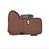 A7C II Case, Genuine Leather Camera Case Bottom Opening Body Half Base Cover for Sony Alpha A7C II with Hand Wrist Strap (Coffee) view 3