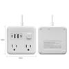 Bochlion Flat Plug Surge Protector Power Board, 1.8m Extension Cable, with 4 USB Wall Chargers, 4 Wide Sockets, Suitable for Travel, Office, Dormitory (White) view 2