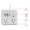 Bochlion Flat Plug Surge Protector Power Board, 1.8m Extension Cable, with 4 USB Wall Chargers, 4 Wide Sockets, Suitable for Travel, Office, Dormitory (White) view 3
