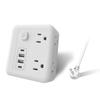 Bochlion Flat Plug Surge Protector Power Board, 1.8m Extension Cable, with 4 USB Wall Chargers, 4 Wide Sockets, Suitable for Travel, Office, Dormitory (White) view 4