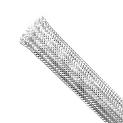 Braided Sleeving, PET Expandable Cable Sleeve, Mesh Cable Management for TV, Computer, Home Theater, Flexible Cord Protectors from Pets No Chew (Grey, 13/16" x 25ft)
