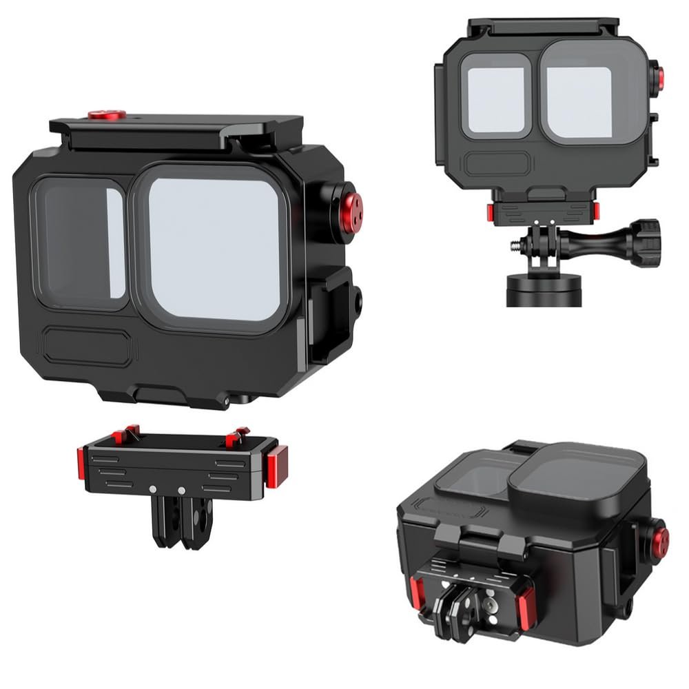 Coyktonty Dive Case for Insta 360 Ace Pro2/Ace Pro,80M Aluminum Waterproof case with 1/4 Threaded Hole,mounting Adapter Bracket,Cold Shoe Slot