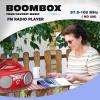 Portable CD Player Boombox with Bluetooth, FM Radio, USB Input, 3.5mm AUX and Headphone Jack, Clear Stereo Sound view 3