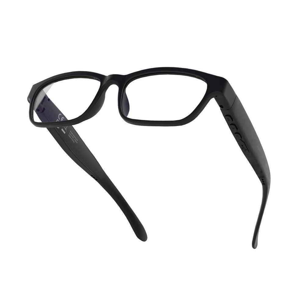 Emqqaa Smart Bluetooth Glasses Audio Safety Work Glasses with Bluetooth Speaker for Men Women Mic Voice Assistant, Ultra light and Comfortable Design (Clear Lens)