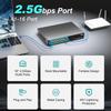 16 Port 2.5Gb Ethernet Switch Unmanaged, NICGIGA 16 Port 2.5G Network Switch, Plug & Play, Desktop or 19-inch Rack Mount, Fanless Metal Design. view 4