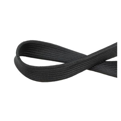 1~20m New Cable Sleeve Nylon Braided Insulated Tight High Density Polyamide Expandable Sheath Wire Protection Army Green/Black(Black,FLATTEN WIDTH 2.5MM_8 METERS)