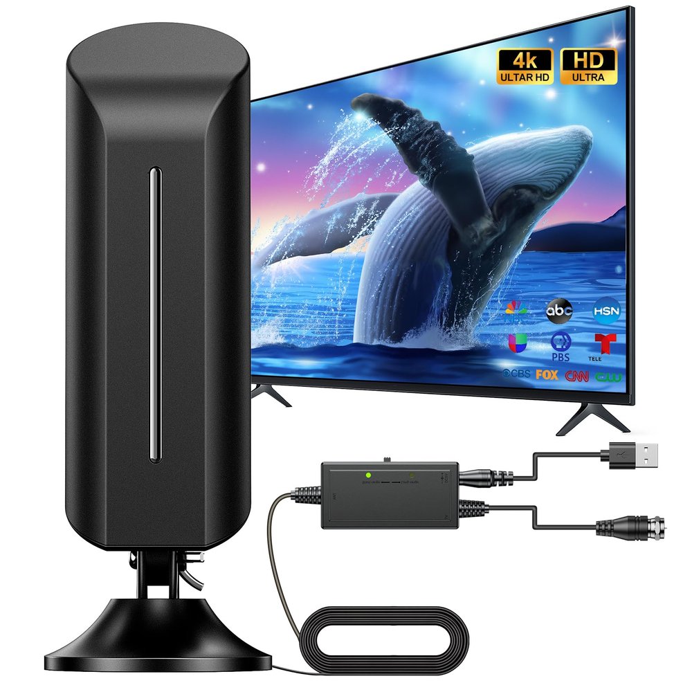 2026 TV Antenna Indoor Antenna for Smart TV for Long Range Reception and All Smart TVs HD Digital Antenna with Amplifier Signal Booster for Local Channels Supports 4K 1080p