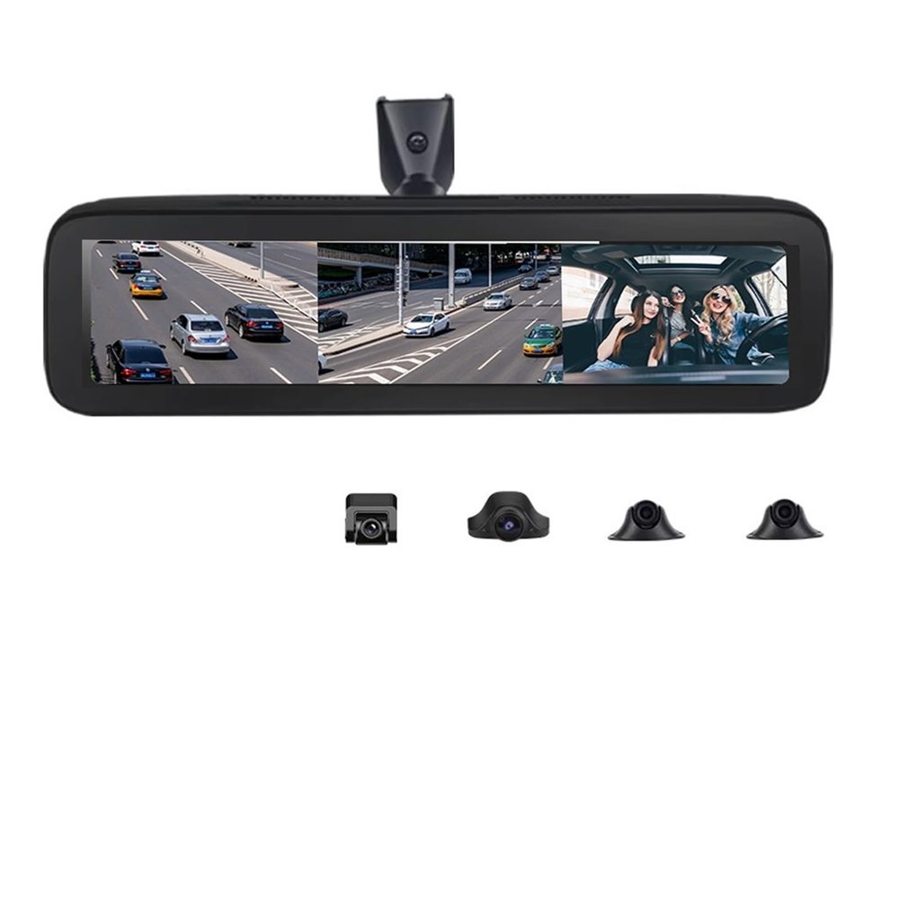 12 inch 4 Cameras Car Rearview Mirror DVR Camera Android 8.1 GPS Navigation RAM 2G ROM 32GB Dash Cam Video Recorder Google Map(None)