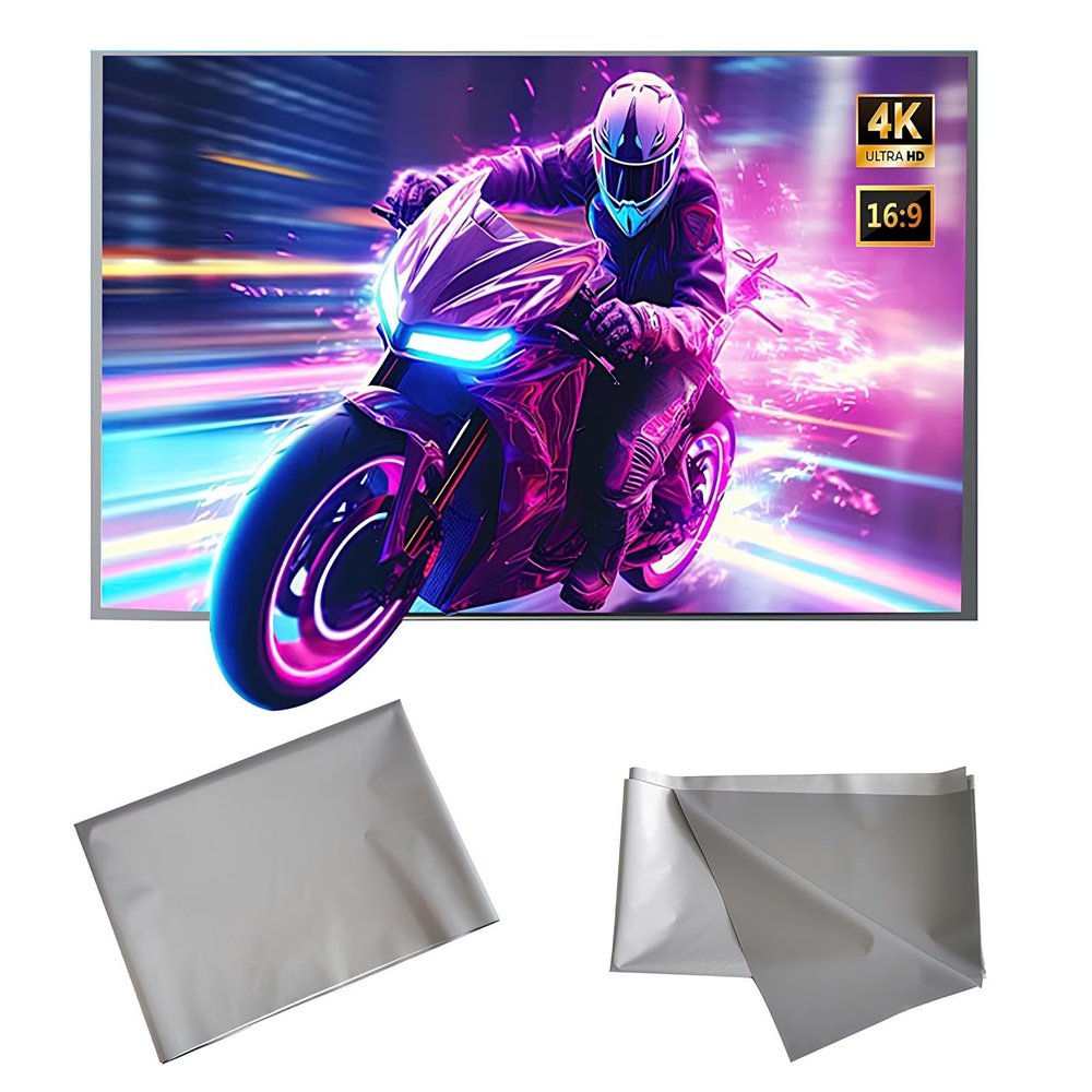 4K Anti-Light Projector Screen, 60/84/100/120/130 Inche Portable Movie Projection Screen for Indoor Movie Video Home Theater Cinema Office Bedroom(84inch(16:9))