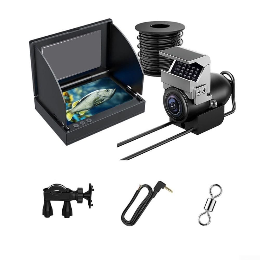 4.3inch Underwater Fishing Camera, LCD Fish Finder Underwater 220 Fishing Camera 1080P 8 Hours Endurance, 2.0 full wave large aperture for Ice Lake Boat Kayak-Fishing (15m)
