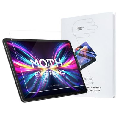 [1.5 Pack]1 and 0.5 Pack Moth eye Screen Protector Compatible with iPad Air 11 Inch(6th/7th), 9H Tempered Glass Film with Ultra Fit Tray, Apple Pencil Support, Scratch Resistant, Anti-Reflective,Anti-Glare,Touch Like Silk, Tempered Glass