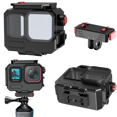 XYYORITRIX Waterproof Case for Insta360 Ace Pro 2/Ace Pro Aluminum Alloy Diving Case Waterproof to 80M with Cold Shoe Slot and 1/4-inch Screw Hole Includes Quick-Release Bracket Accessory