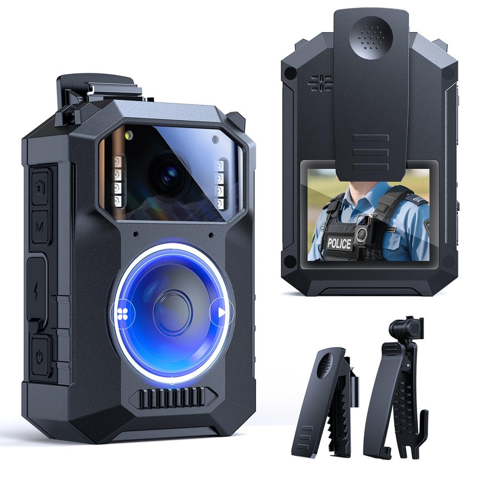 BOBLOV M11 Police Body Camera: 3.2K Body Camera with Big Button, 10Hrs HD Video Record, 8 IR Night Vision, Compatible with Windows & Mac, Wearable Body Cam for Law Enforcement & Personal Use (256G)