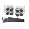 H500 5MP H.265+ Super HD POE Network Video Security System 4pcs Waterprof Outdoor POE IP Cameras 2.8mm Dome PoE Camera Kit(4T,Pink) view 2