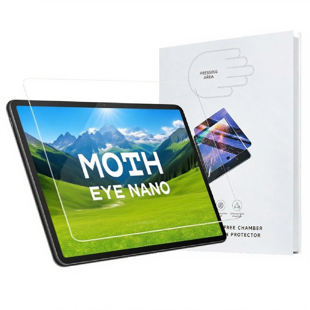 [2 Pack] 1 Pack Moth eye nano Screen Protector and 1 Pack HD Screen Protecto for iPad Air 13 Inch(6th/7th), 9H Tempered Glass Film with Ultra Fit Tray, Apple Pencil Support, Scratch Resistant, Anti-Reflective,Anti-Glare,Touch Like Silk, Tempered Glas