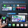 10 Single Din Android Car Stereo with Wireless CarPlay & Android Auto,Adjustable Car Stereo with 4G+64G BT, Rear View Camera GPS WiFi FM EQ SWC Single Din Android Sellrich Car Radio view 4
