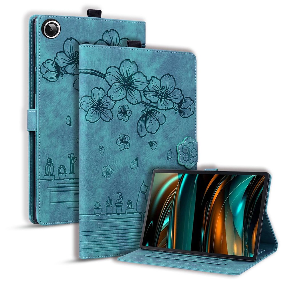 YBFJCE Case for Samsung Galaxy Tab A11 2025/A9 2023 8.7 inch,Multi-Angle Viewing PU Leather Folio Stand Cover with Pencil Holder,Shockproof Protective Case for Samsung Galaxy Tab A11/A9,Green