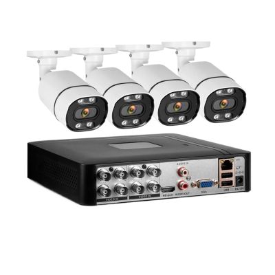 5MP 8CH DVR Surveillance Security Camera System CCTV Kit Video Audio Recorder Face Detection 6 in 1 XVI AHD TVI CVI VBS IP(500g,8CH and 4PCS 5MP_NO Card)