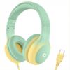 ADOOPE Wired Kids Headphones with USB C Plug, 85dB Safe Volume, Adjustable Headband, Tangle-Free Cord Headphones for School, Tablet, Travel (Mint Green & Cream Yellow, Without Microphone) view 1