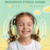 ADOOPE Wired Kids Headphones with USB C Plug, 85dB Safe Volume, Adjustable Headband, Tangle-Free Cord Headphones for School, Tablet, Travel (Mint Green & Cream Yellow, Without Microphone) view 3