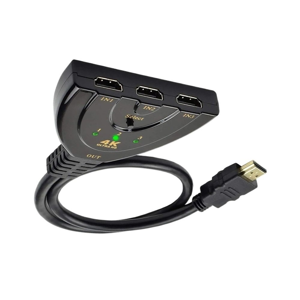 Monitor Conversion Cable 3 in 1 Out 4K HDTV Splitter 3-Port HD Switcher Selector HD Cable Supports Full HD 4K 1080P 3D Player HDTV,PS4 Game Console Display Conversion Line