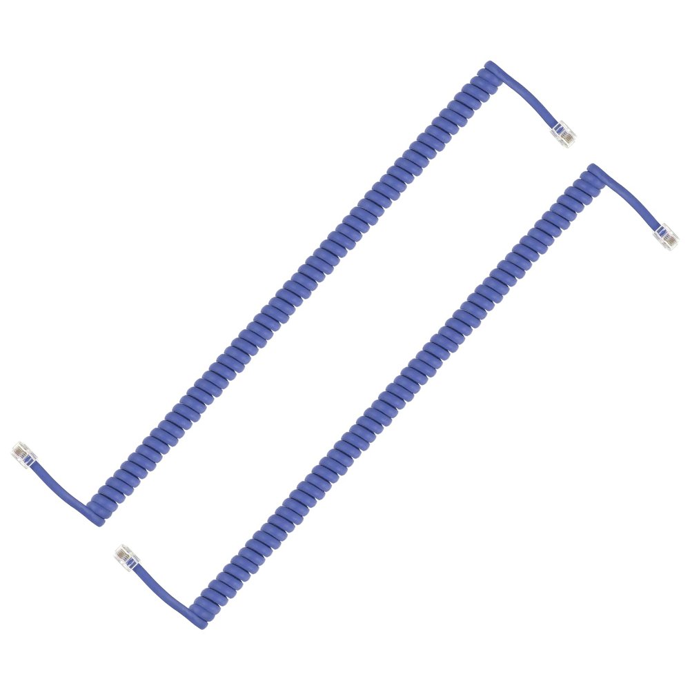 PATIKIL 2 Pack Phone Cord for Landline, 13.1 Feet(Coiled 1.96 Feet) RJ9/RJ10 4P4C Landline Handset Cord Universal Telephone Phone Cable for Telephone Handset Accessory, Blue