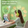 ADOOPE Wired Kids Headphones with USB C Plug, 85dB Safe Volume, Adjustable Headband, Tangle-Free Cord Headphones for School, Tablet, Travel (Lime Green & Orange, Without Microphone) view 3