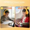 ADOOPE Wired Kids Headphones with USB C Plug, 85dB Safe Volume, Adjustable Headband, Tangle-Free Cord Headphones for School, Tablet, Travel (Yellow & Orange, with Microphone) view 2